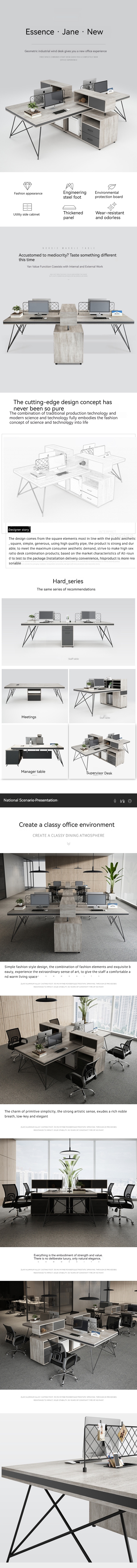Aluminum Frame Workstations Luxury Customized Desks for Intelligent Office Furniture