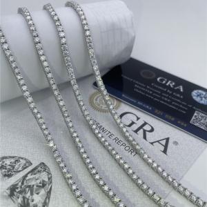 Quality 2mm Moissanite Tennis Necklace Round Cut 6mm Diamond Tennis Chain wholesale