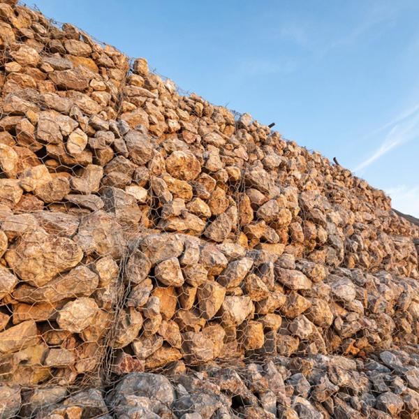 Woven Gabion Cage Drainage Canal Reinforcement Flexible Mesh Anti Clogging CE