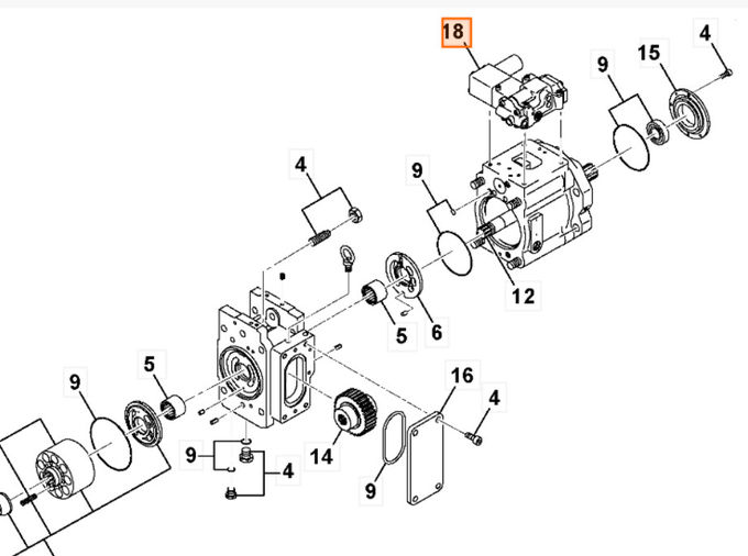 20/925764 K3V63DTP JS130 Hydraulic Piston Pump For JCB JS160 T3