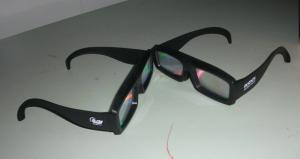 Quality Designer ABS plastic frame rainbow 3d fireworks glasses for watching movies wholesale