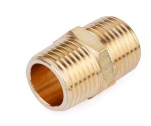 Quality Brass Pipe Fitting, Hex Nipple, 1/4&quot; x 1/4&quot; NPT Male Pipe Adapter wholesale
