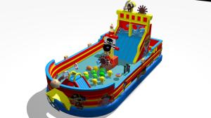 Quality Pirate Ship Big Inflatable Slide Bouncer Blue Red Yellow color wholesale