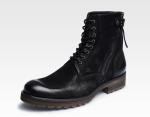 Bullock Mens Brown Leather Dress Boots , Genuine Leather Martin Cowboy Boots