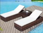 PE Rattan patio Backyard beach Chaise Lounge chairs Leisure Aluminium Outdoor