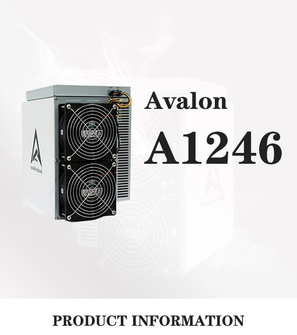 81-90TH/S Canaan Avalon Miner , Dual Cooling Fans Avalon A1246 90t