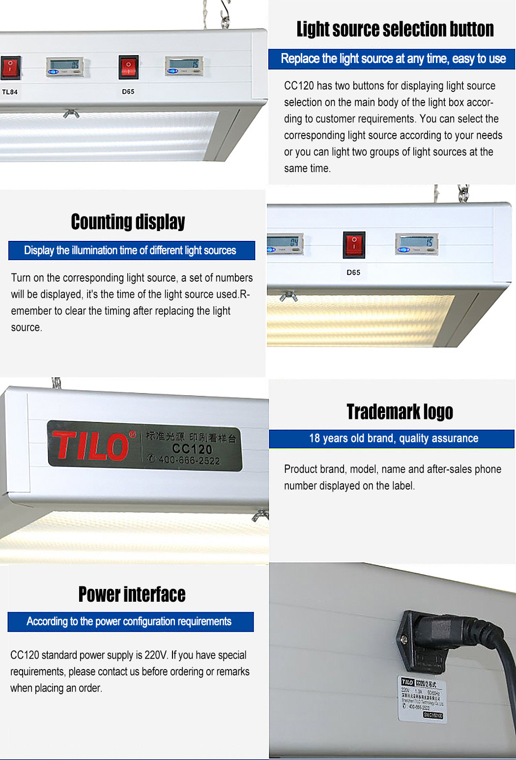 CC120-W Color Assessment Cabinet Color Light Box High Color Rendering Index