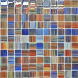 Quality Shape red blue blend kitchen glass tiles for sales wholesale