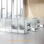 Commercial Furniture Transparent Sub-glazed Partition Office Collapsible Mobile