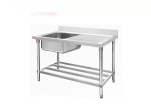 Quality Kitchen Stainless Steel Catering Equipment Single Sink Rust Proof Heavy Duty Square Legs wholesale