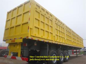 Quality Hydraulic Self Side Tipper Dump Semi Trailer Square Tipper Tank 60000KGS wholesale
