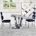 Antique Glam Silver Luxury Modern Dining Tables D150XH75 Glass Top Dining Table