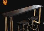 Custom Marble Modern Restaurant Table Luxury Gold Black Dining Room Side Table