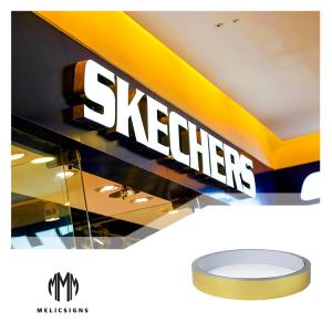 Quality 1mm Thickness Mirror Gold Channel Letter Anodized Aluminum Trim Cap wholesale
