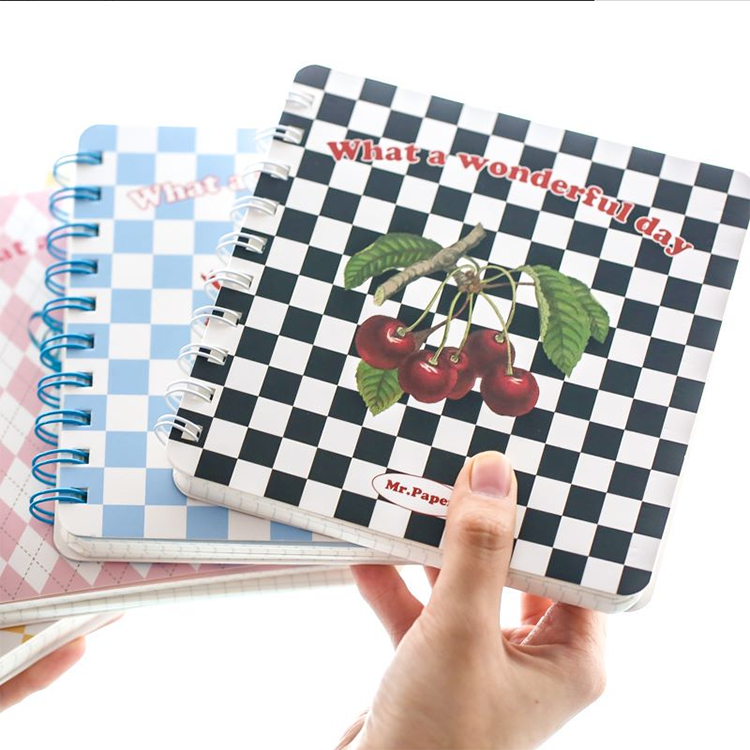 College Student Stationery Square Notebook with Blank Fruits Cover and 128 Inner Pages