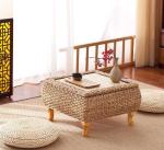 The Cane Makes Up Tea Table Natural Straw Woven Floor Table