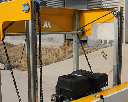 9HP Gasoline Engine Portable Horizontal Band Sawmill With 3.74*1.8*.17m Dimension
