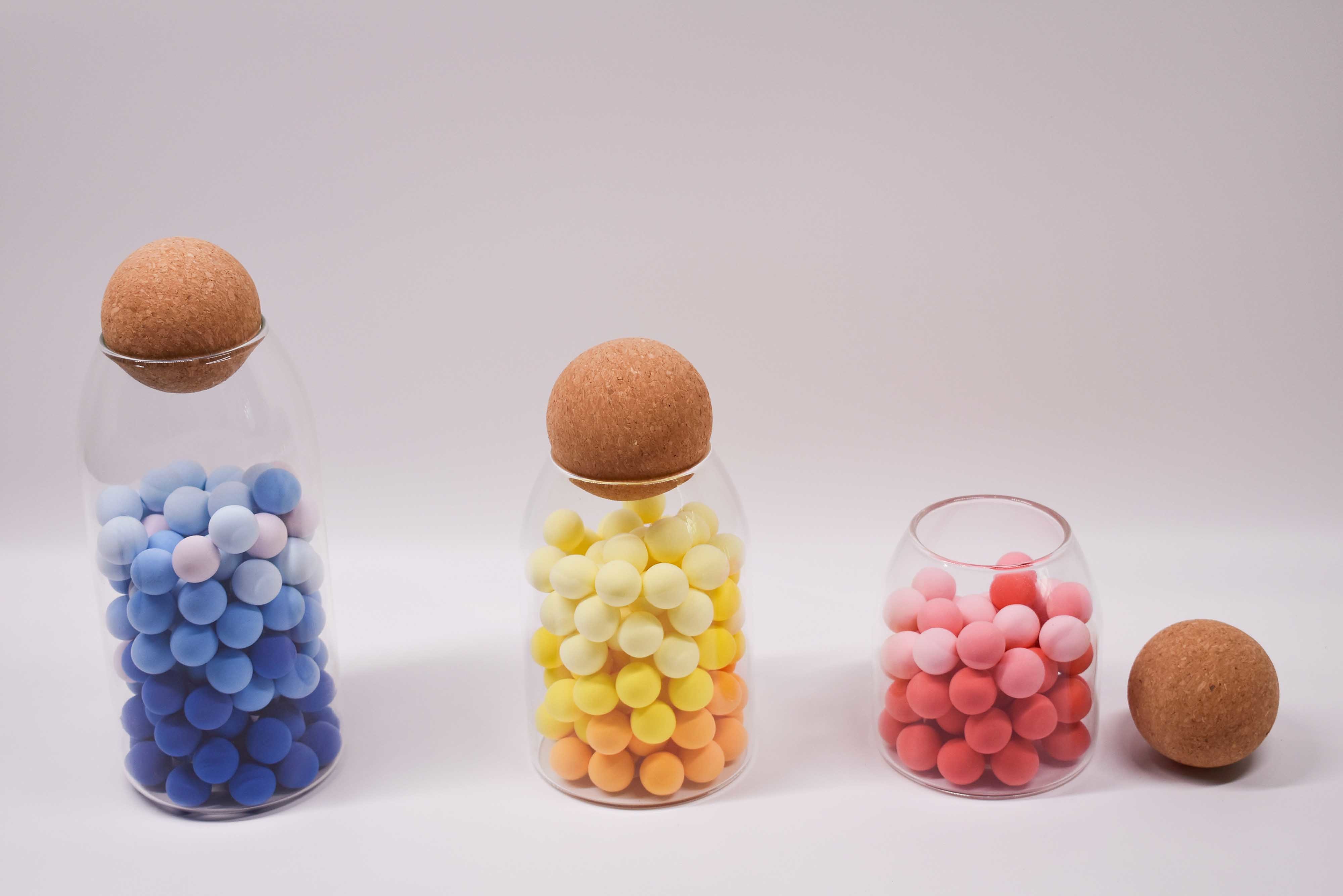 Borosilicate Glass Jar With Cork Ball Stopper Dia30mm To 100mm
