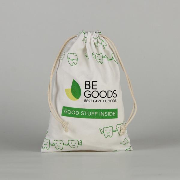Custom Eco Friendly Organic Muslin Cotton Pouch Promotional Small White