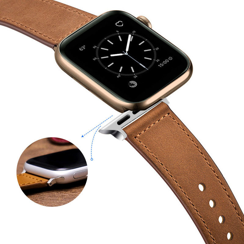 Waterproof Smart Watch Band Strap Retro Vintage Leather Durable