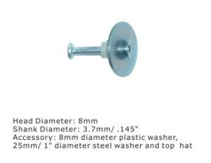 Quality 25mm Steel Washer Shot Pins Concrete 3.7mm Shank Dia Direct Fastening Technology wholesale
