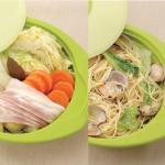 1600ml Double Color Lids Collapsible Silicone Steamer Microwave Safe