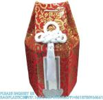 Japanese Funeral Wooden Urn Bone Box And Bag With Flower Pattern Funeral