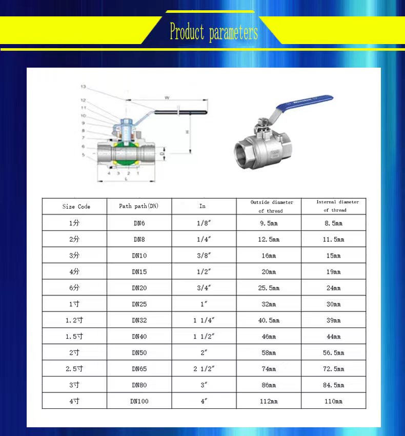 Customizable 2PC Stainless Steel Ball Valve for Different Industrial Applications