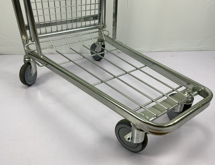 Multipurpose Handcart Heavy Duty Warehouse Trolley 2 Tier Trolley Foldable