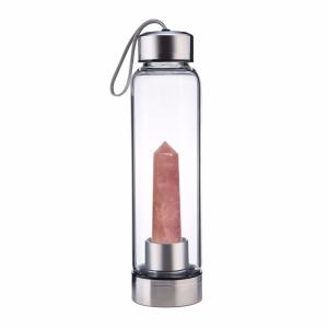 Quality Pure Crystal Glass Water Bottle Natural Healing For Hot / Cold Drinks wholesale