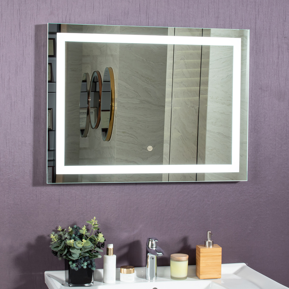 Light-Equipped Smart Backlit Bathroom Mirror with Touch Screen and Anti-Fog Functio