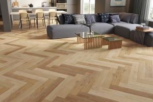 Quality 4.2mm spc stone polymer composite herringbone wood effect vinyl flooring wholesale