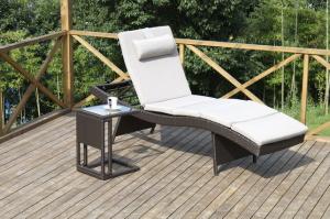 Quality hotel garden sun lounger rattan chaise lounge wholesale