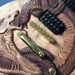 Custom guitar, carved dragon pattern, ebony fingerboard, free shipping