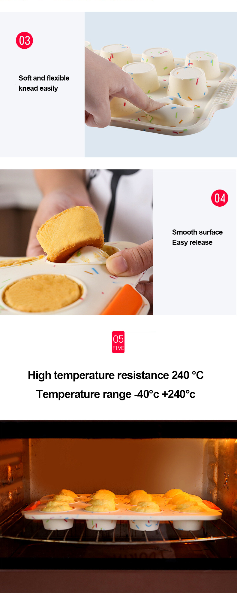207g Multicolor Silicone Cake Molds Muffin Mould