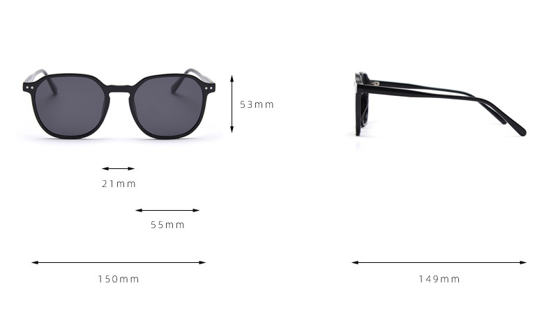 European American Square Frame Polarized Sunglasses Ins Photo Men Women