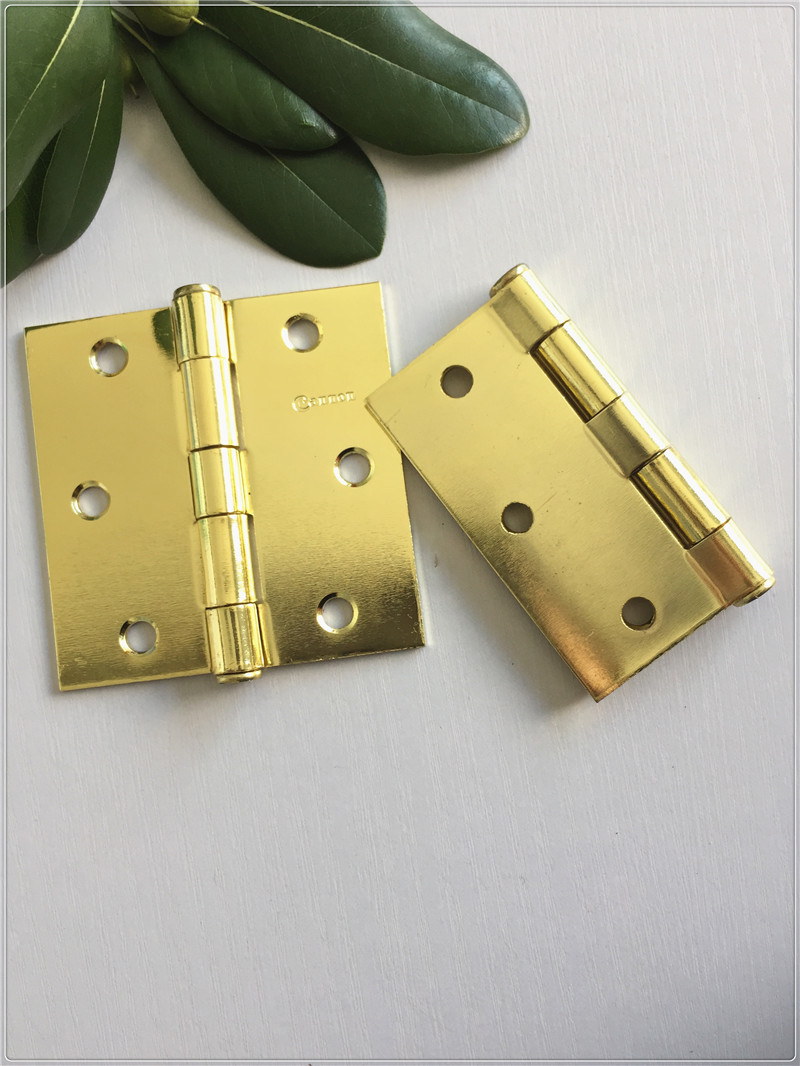 Square Type 4 Inch Solid Brass Door Hinges Bb Print Loose Pin Easy Installation