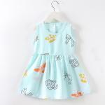 Summer Children Princess Cotton Silk Dress Thin Nightdress Off Shoulder