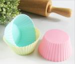 Round Shape Rubber Silicone Muffin Mould Pans Heat Resistant For Home Cake