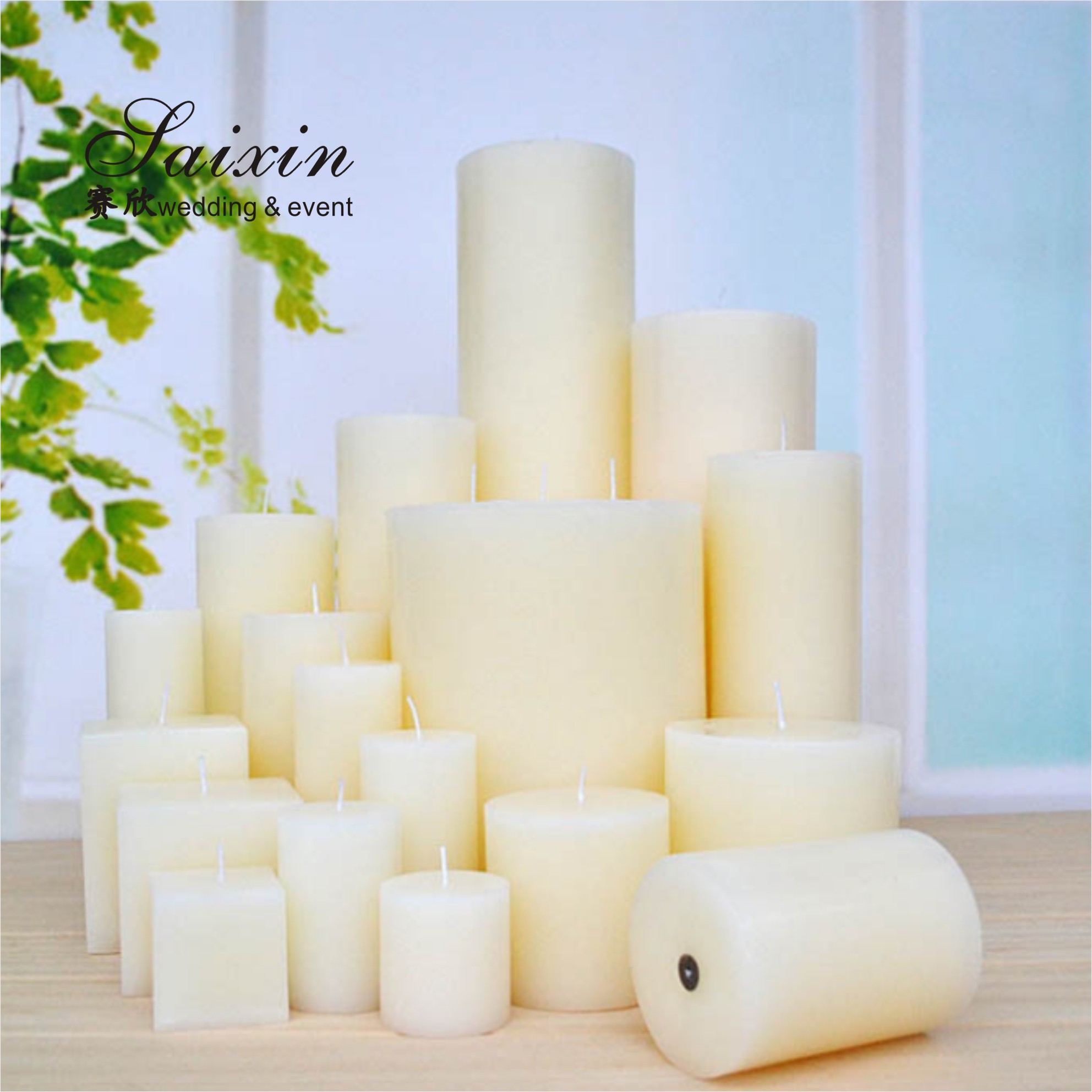 2021 Battery Operated Warm White Flat Flickering LED Pillar Candles For Wedding Candelabras