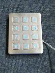 3X4 vandal resistance stainless steel back lighted numeriic keypad
