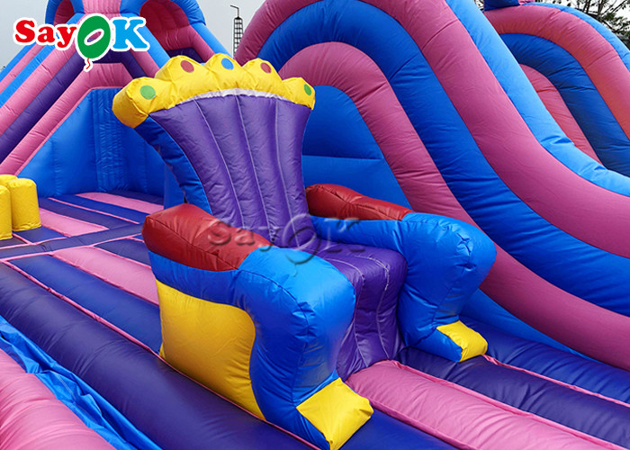 Amusement Park Inflatable Bounce With Slide Digital Printing
