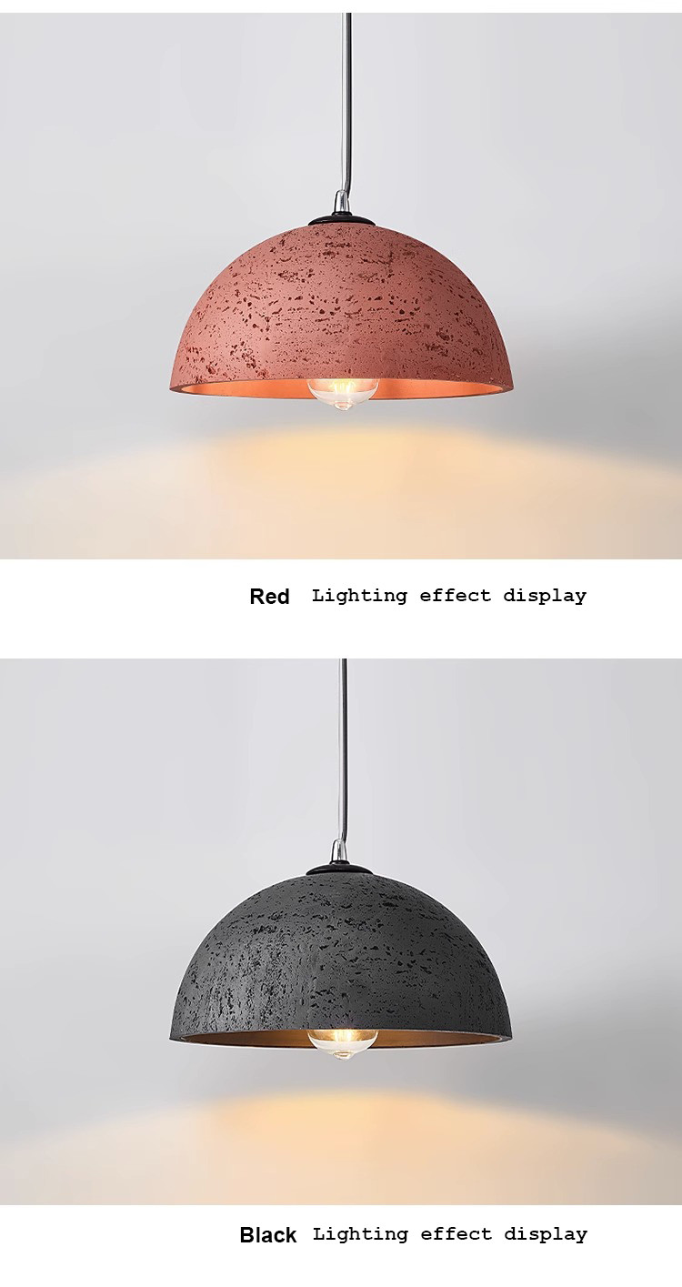 Nordic Simple Wabi-Sabi Style Led Droplights Living Room Bedroom Dome Pendant Light(WH-AP-589)