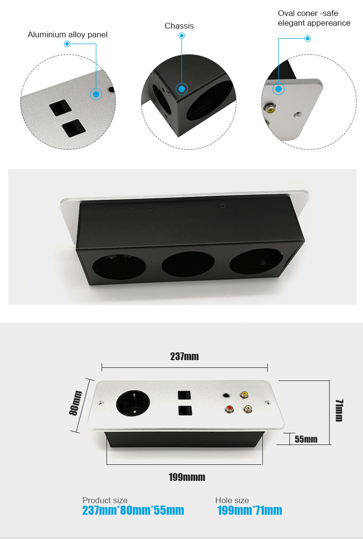 Residential Desk Grommet Power Outlet Grommet 120V 10A