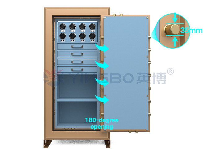 Luxury Jewely Watch Winder Safe Fingerprint Lock With Fireproof