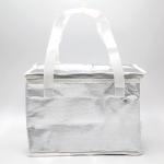 White Promotional Non Woven Material aluminum cooler bag thermal bag with Zipper