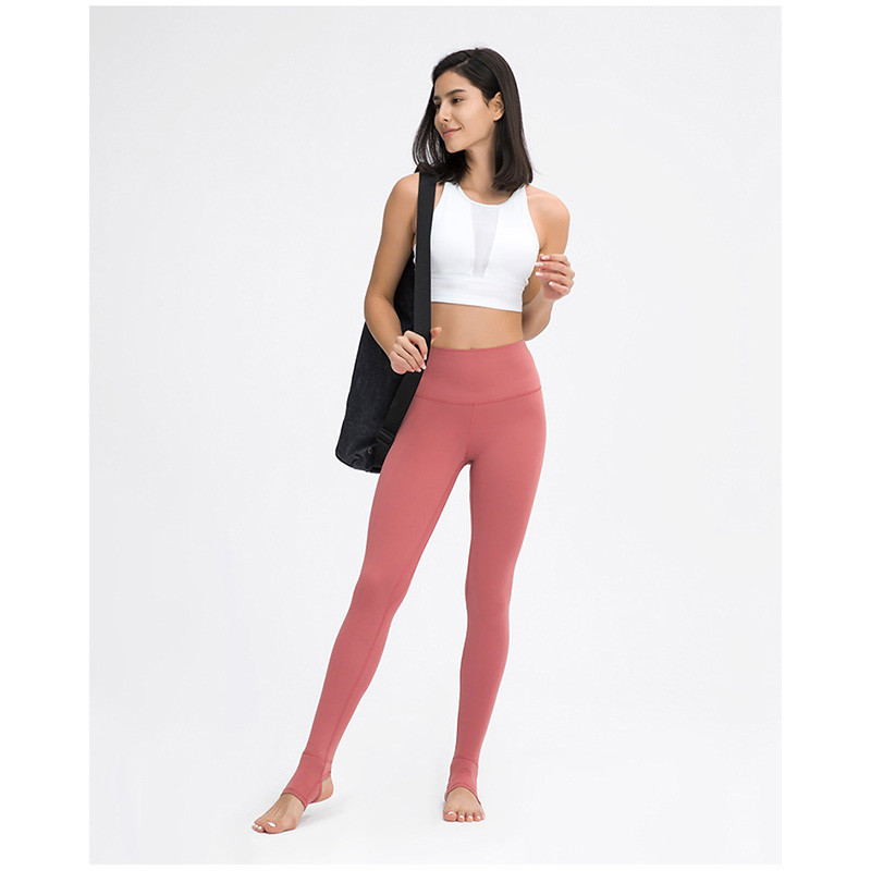 Solid Color Sports Capri Pants Slim Fit High Waisted Yoga Leggings With Pockets