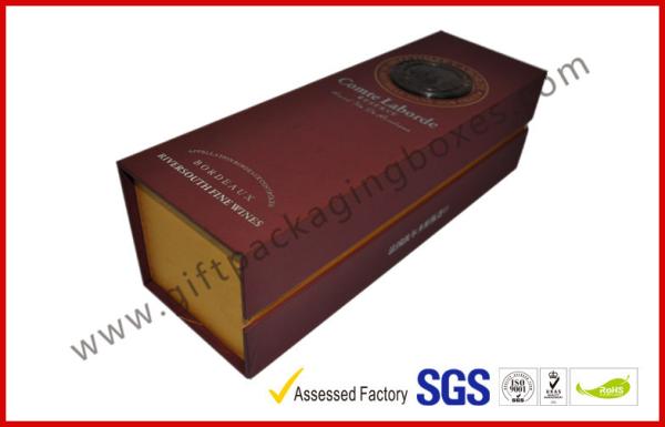 Handmade Silver Printed 1400g Grey Board Wine Packaging Boxes , Magnetic Wine