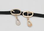 Zinc Alloy Fashion Shoe Buckles , Rhinestone Shoe Repair Buckles Durable