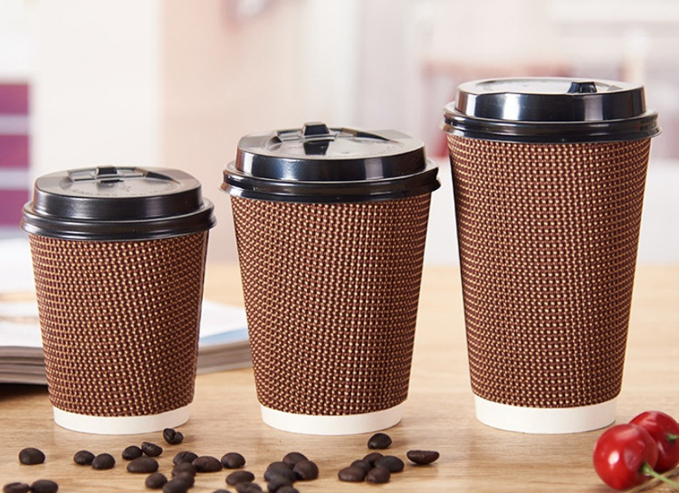 8oz Ripple Disposable Coffee Paper Cup Biodegradable